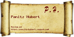 Panitz Hubert névjegykártya